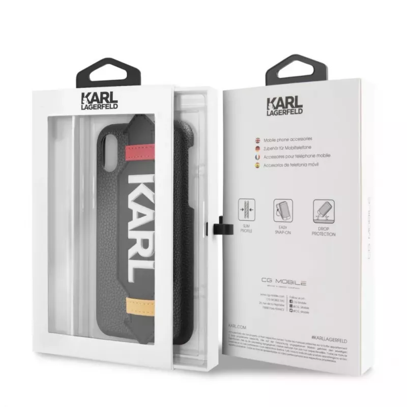 Karl Lagerfeld Apple iPhone X/XS PU-hoesje met strap zwart