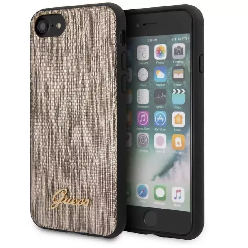 Guess Apple iPhone 7/8/SE2020 Lizard Cover goud