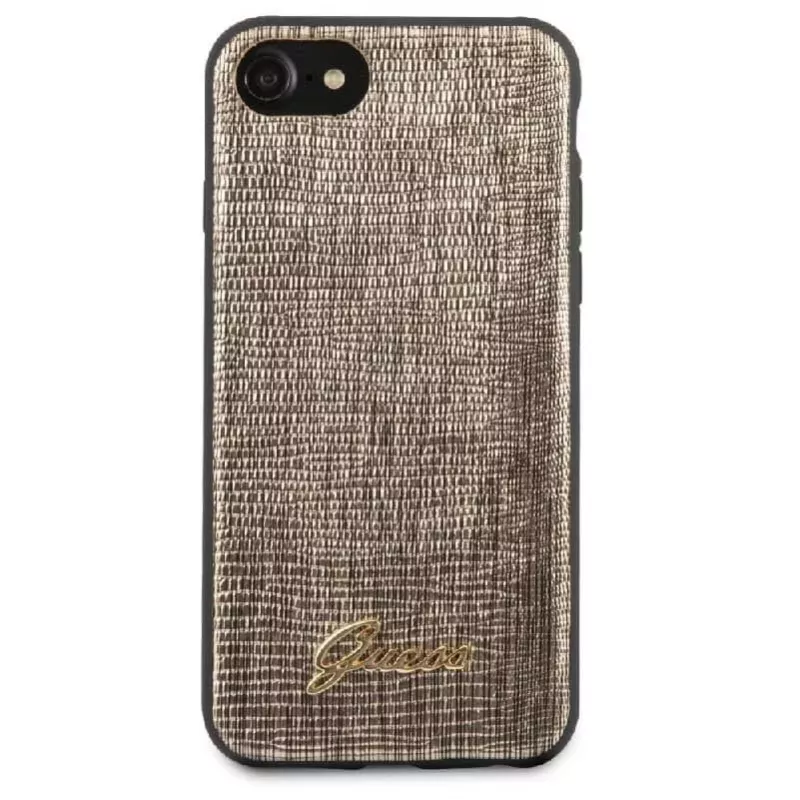 Guess Apple iPhone 7/8/SE2020 Lizard Cover goud