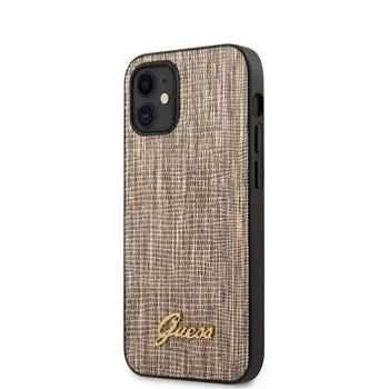 Guess Apple iPhone 12 mini 5,4 inch Lizard Cover goud