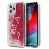 Guess iPhone 12 mini 5,4 inch Liquid Glitter Charms Cover framboos