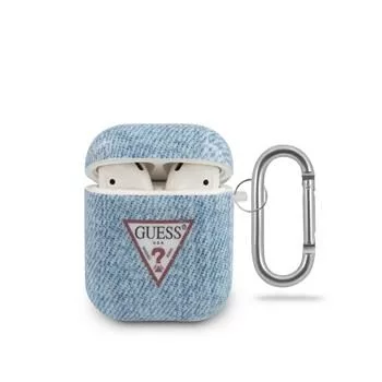 Guess AirPods Denim Triangle Case lichtblauw