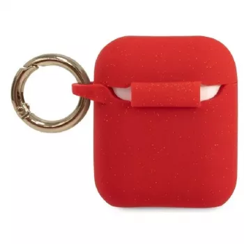Guess AirPods Pro Glitter siliconen case rood