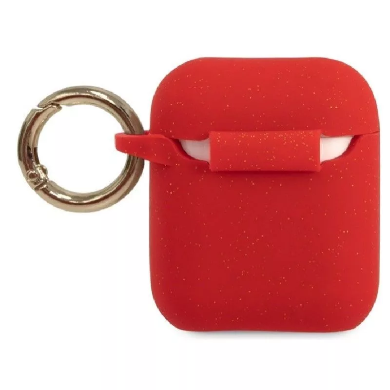Guess AirPods Pro Glitter siliconen case rood