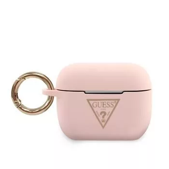 Guess AirPods Pro Triangle siliconen case roze