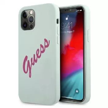 Guess Apple iPhone 12 Pro Max 6,7 inch Fuschia Cover blauw