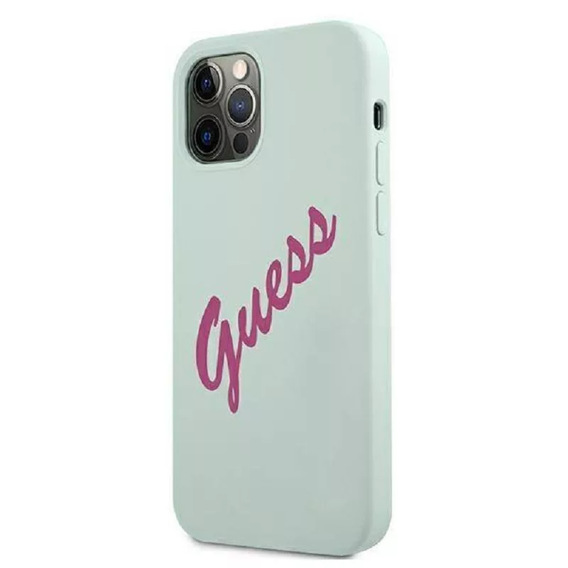 Guess Apple iPhone 12 Pro Max 6,7 inch Fuschia Cover blauw