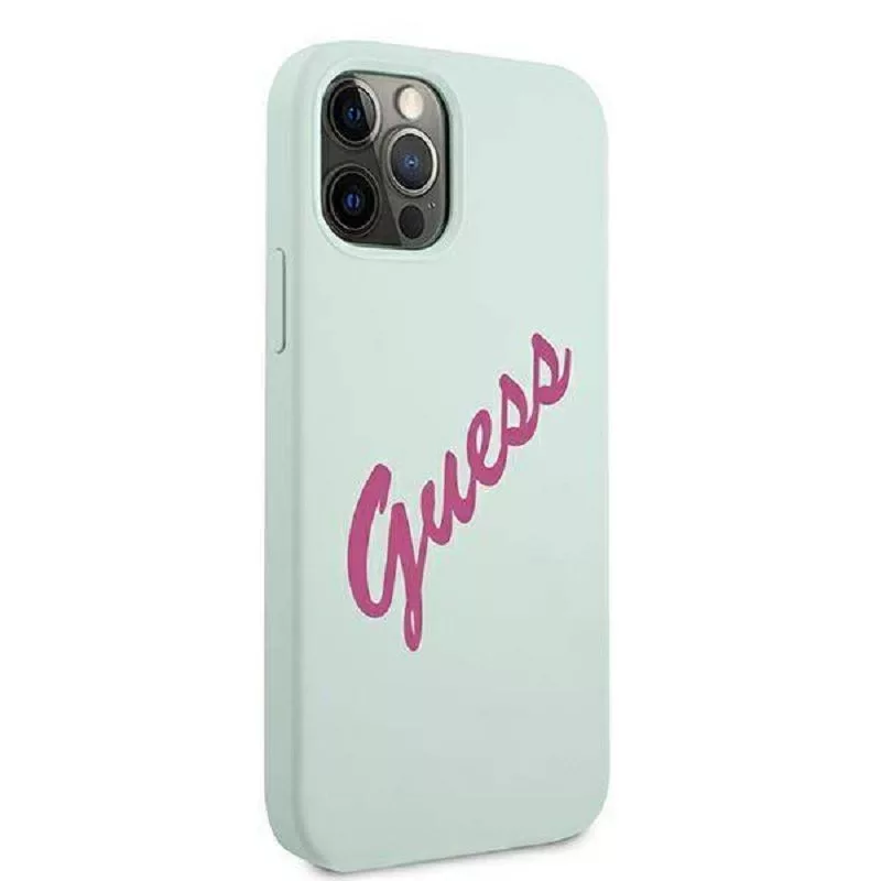 Guess Apple iPhone 12 Pro Max 6,7 inch Fuschia Cover blauw