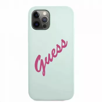 Guess Apple iPhone 12 Pro Max 6,7 inch Fuschia Cover blauw