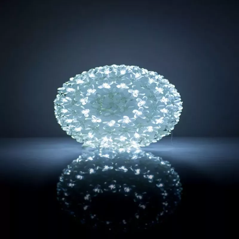 iLike Bumba ar puķēm 465 200LED D-20cm wit decoratieve bollamp met bloemenpatroon