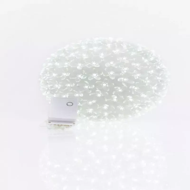 iLike Bumba ar puķēm 465 200LED D-20cm wit decoratieve bollamp met bloemenpatroon