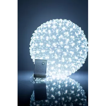 iLike Bumba ar puķēm 465 200LED D-20cm wit decoratieve bollamp met bloemenpatroon