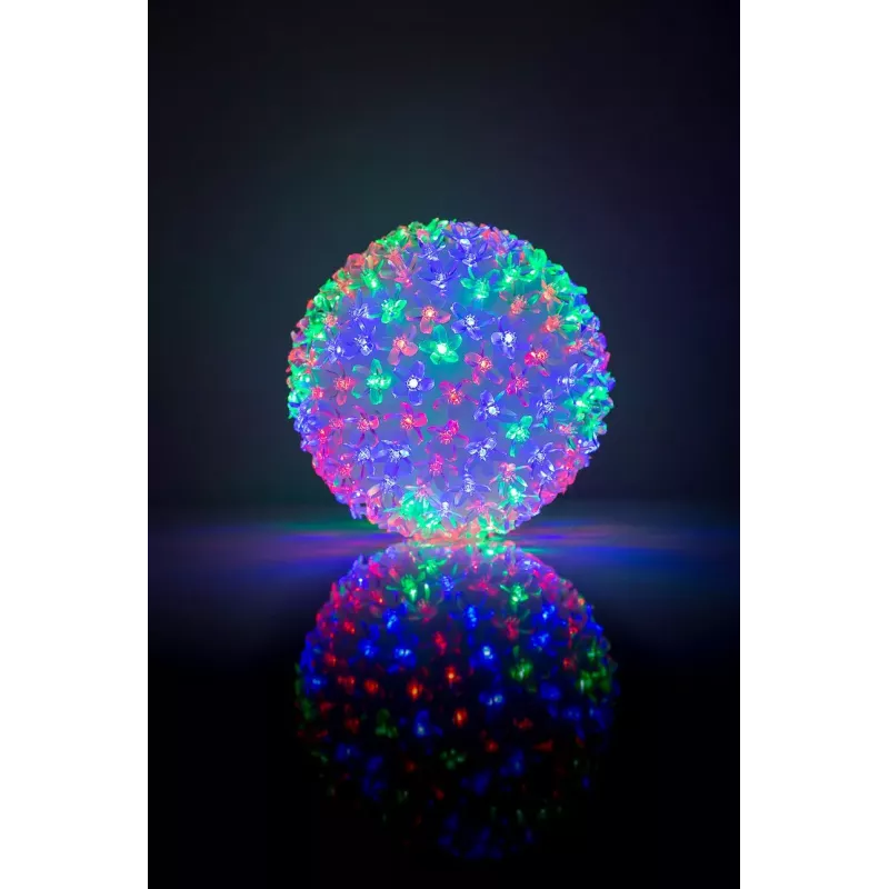 iLike 465 200LED meerkleurige LED-bal met bloemen 20 cm