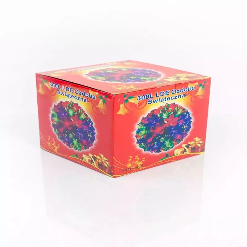 iLike decoratieve LED-lichtbol met bloemen 300 LEDs blauw 25 cm