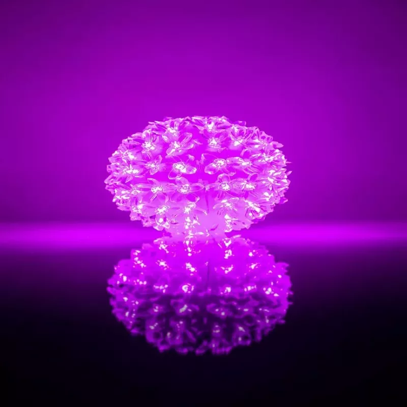 iLike Bumba met bloemen RS-214 80LED D-13cm paars decoratieve LED-lamp