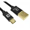 Evelatus datakabel Micro USB EDC02 dual side gold plated connectors zwart