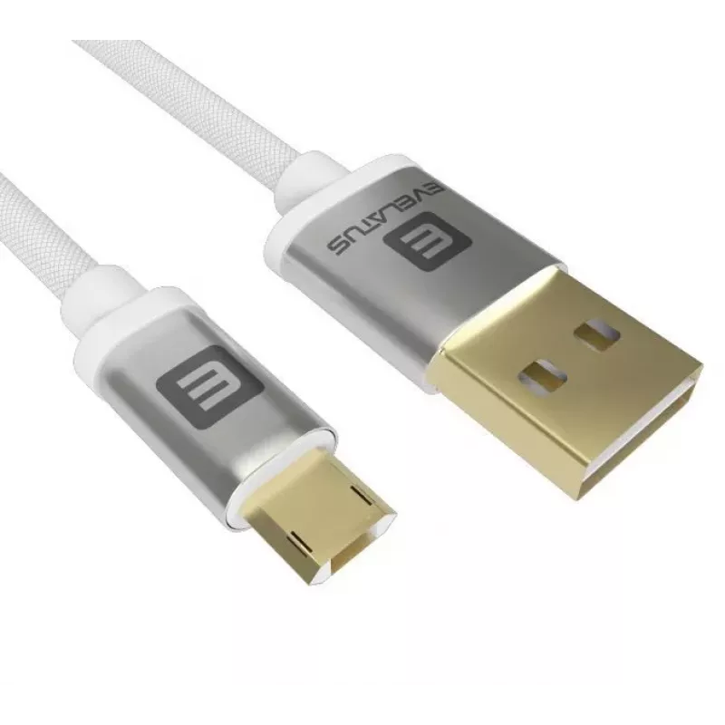 Evelatus universele datakabel Micro USB EDC02 dual side gold plated connectors wit