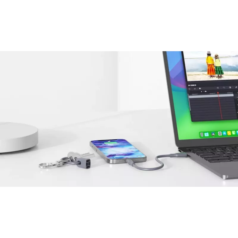 Evelatus USB C naar USB C siliconenkabel 0,2m grijs