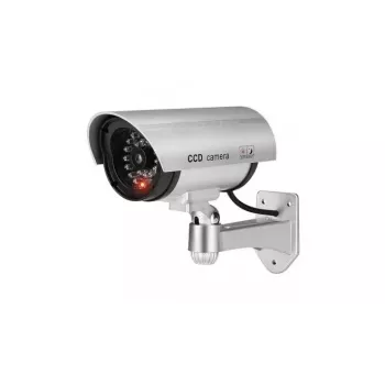 iWear IR1 Dummy CCTV Beveiligingscamera met knipperend rood licht, 2x AA-batterij, Zilver