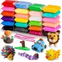 Kiddyz 24-delige set boetseerklei zacht luchtdrogend niet-giftig creatief DIY-speelgoed meerkleurig