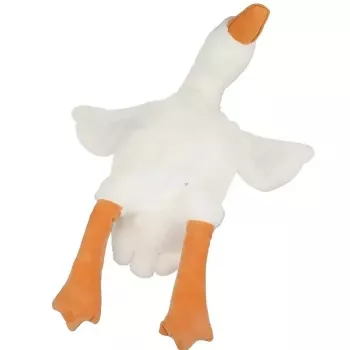 Kiddyz Knuffel Gans Pluche 50cm Zacht Dierenkussen in Platliggende Pose Schattig Decoratief Speelgoed