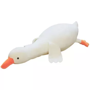 Kiddyz Knuffel Gans Pluche 50cm Zacht Dierenkussen in Platliggende Pose Schattig Decoratief Speelgoed