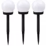 Elight Garden Solar Globe Light Set 3 stuks 10cm koud wit LED met schemersensor waterdicht zwart