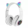 Bemi B39 Kinderen Kat Bluetooth Draadloze Headset met FM-radio, MP3, MicroSD en Telefonie - Wit