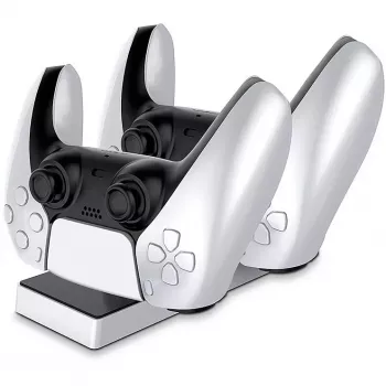 CP PS5 DualSense dual slot oplader dock standaard voor PlayStation 5 controller met USB-C zwart