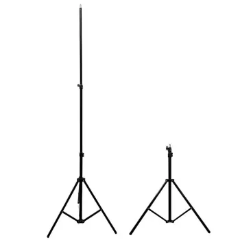 Elight 16M Premium Stabiele Metalen Statiefstandaard 1,6m max 1/4-inch schroef LED-ring / camera-bevestiging Zwart