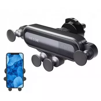 WoW O4 Octopus 4-Point Gravity Auto Fix Auto Air Vent Grill Smartphone Houder (6.5 max) Zwart