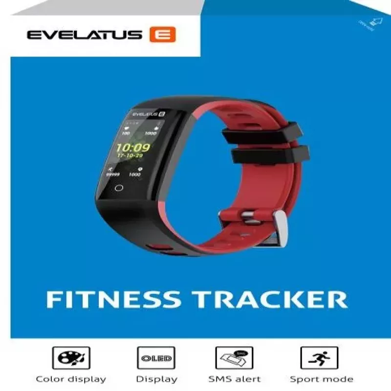 Evelatus Fitness Tracker EFT02 Zwart Rood