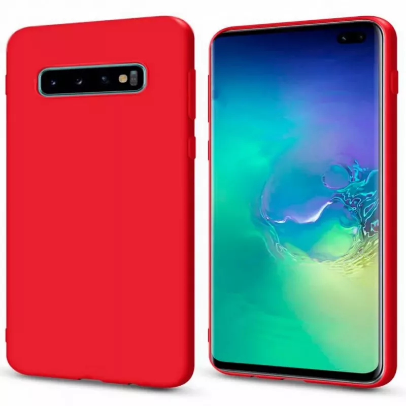 Evelatus Samsung Galaxy S10 Plus Premium Soft Touch Siliconen Hoesje Rood