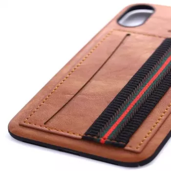 Evelatus Apple iPhone X Cubit Bruin Achterkant Hoesje
