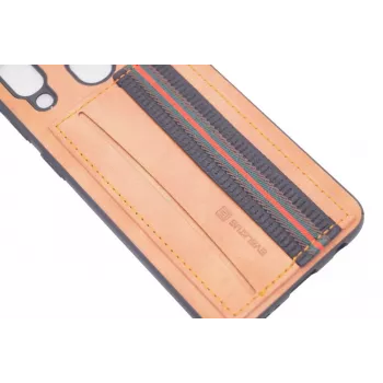 Evelatus Samsung Galaxy A40 Cubit Plastic bruine achtercover