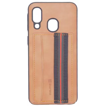 Evelatus Samsung Galaxy A40 Cubit Plastic bruine achtercover