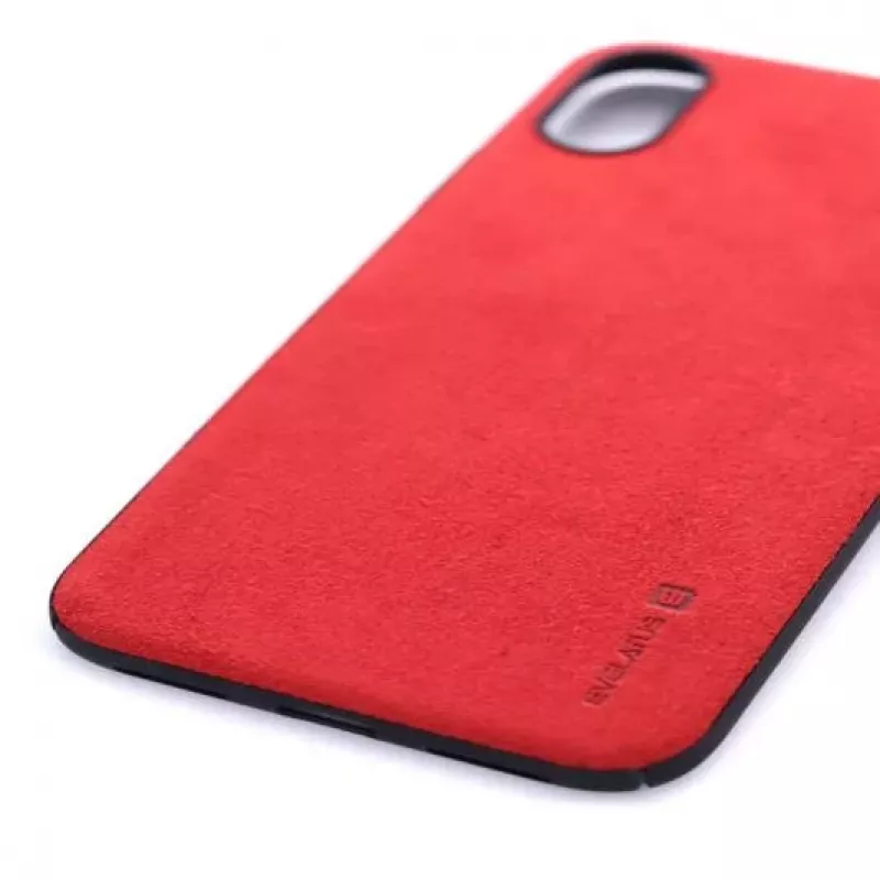 Evelatus Apple iPhone X Velvet Rood Achterkant Hoesje