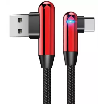 Evelatus Type-C datakabel TPC05 L-vorm rood