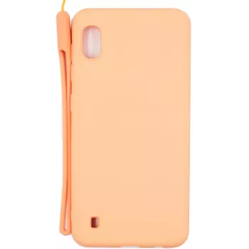 Evelatus Samsung Galaxy A10 Soft Touch Silicone hoesje met bandje roze