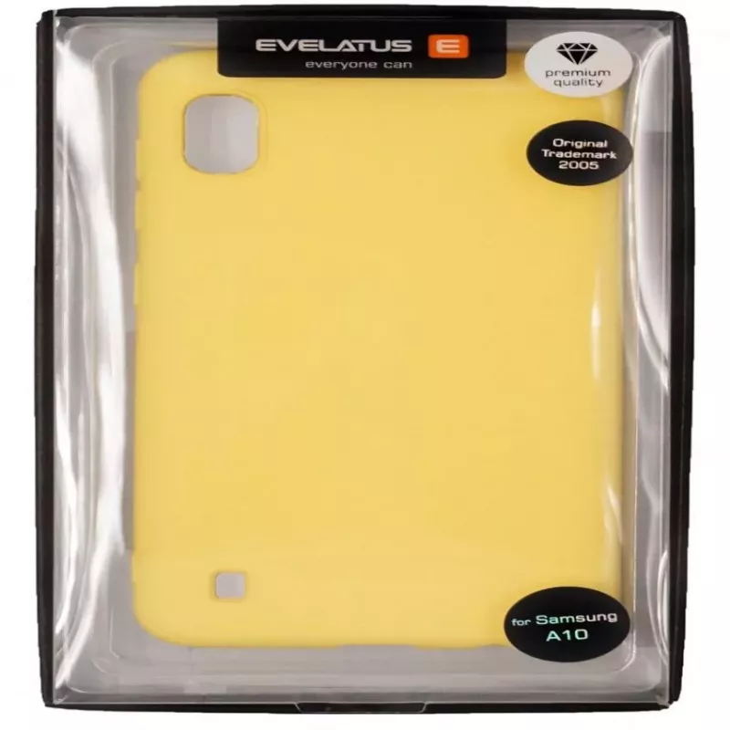 Evelatus Samsung Galaxy A10 Soft Touch Silicone hoesje met bandje geel
