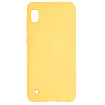 Evelatus Samsung Galaxy A10 Soft Touch Silicone hoesje met bandje geel
