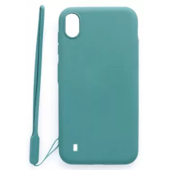EVELATUS Samsung Galaxy A10 Soft Touch Silicone hoesje met bandje blauw