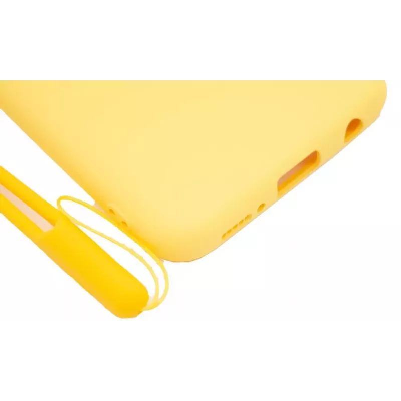 Evelatus Samsung A20e Soft Touch Silicone hoesje met draagband geel