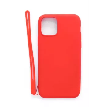 Evelatus Apple iPhone 11 Pro Soft Touch Silicone hoesje met bandje rood