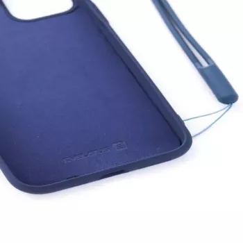 Evelatus Apple iPhone 11 Pro Soft Touch Silicone hoesje met draagband donkerblauw