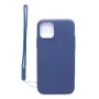 Evelatus Apple iPhone 11 Pro Soft Touch Silicone hoesje met draagband donkerblauw