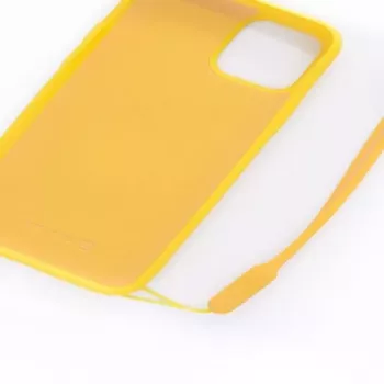 Evelatus Apple iPhone 11 Pro Soft Touch Silicone hoesje met draagband geel