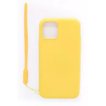Evelatus Apple iPhone 11 Pro Soft Touch Silicone hoesje met draagband geel