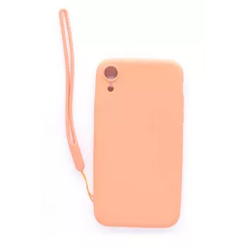 Evelatus Apple iPhone XR Soft Touch Silicone hoesje met bandje roze