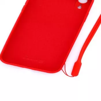 Evelatus Apple iPhone XR Soft Touch Silicone hoesje met bandje rood